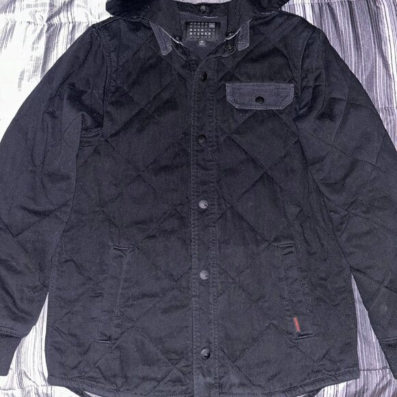 Quiksilver Surf Mens Black Hooded Detroit Jacket Size Medium - Picture 2 of 5